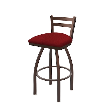 30 Low Back Swivel Bar Stool,Bronze Finish,Graph Ruby Seat